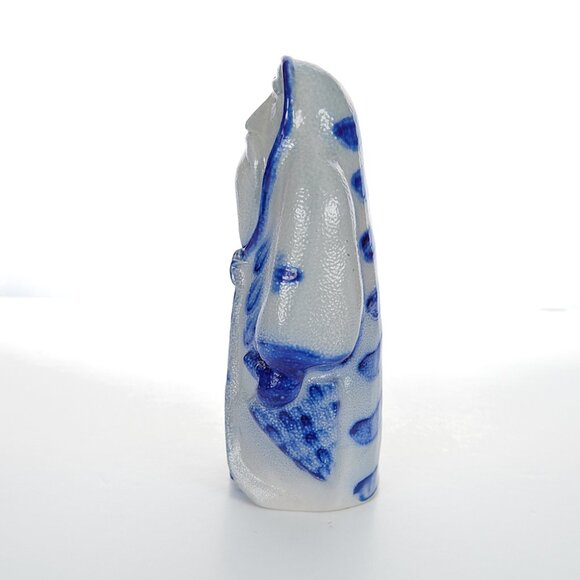 Eldreth Pottery Salt Glaze Santa Blue Stoneware 9” Father Christmas Signed 2011 - Picture 2 of 10